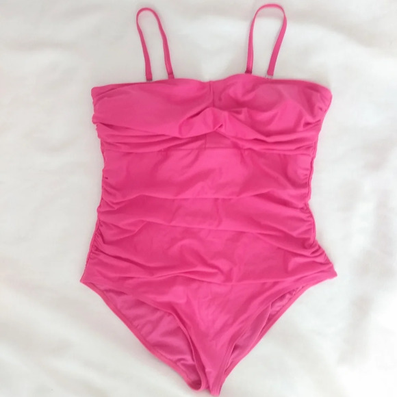 Smismivo onepiece bathing suit removable straps bright pink tummy control NWT - Picture 4 of 7